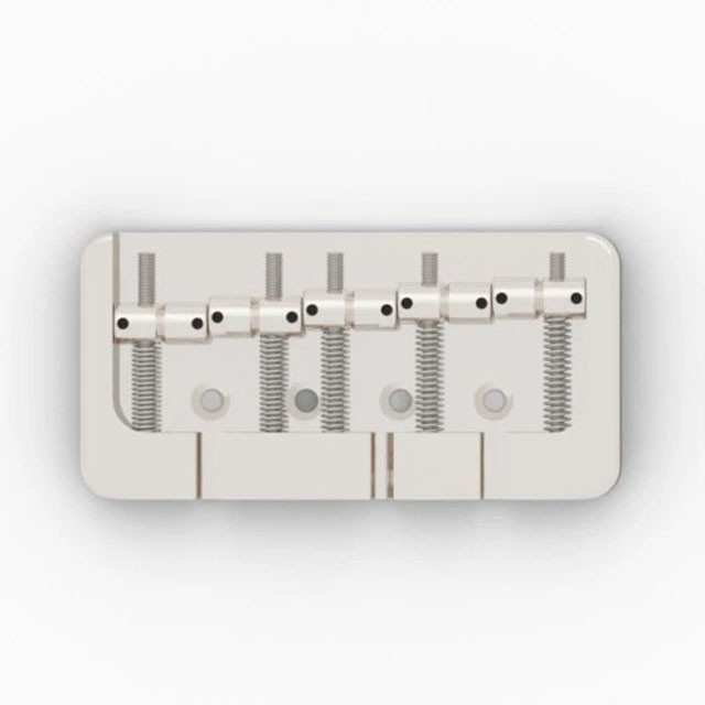 Hipshot B-Style Brass 5 String Bass Bridge - Nickel - .708