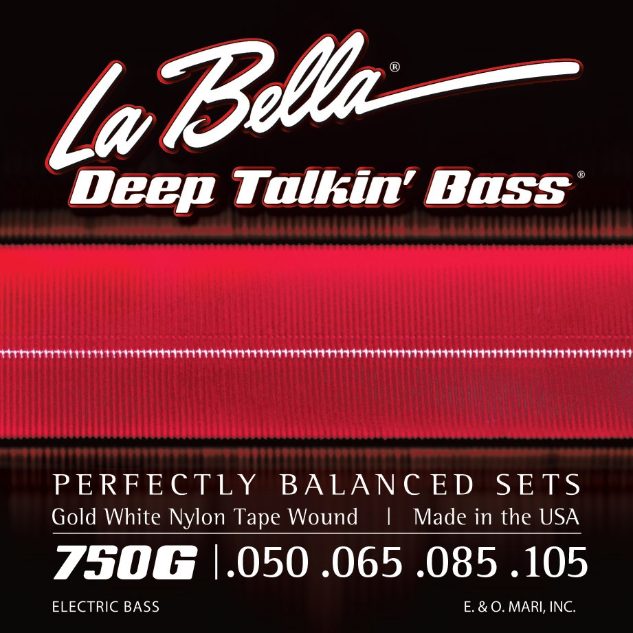 Light La Bella 750G Gold White Nylon Tapewound Bass Strings 